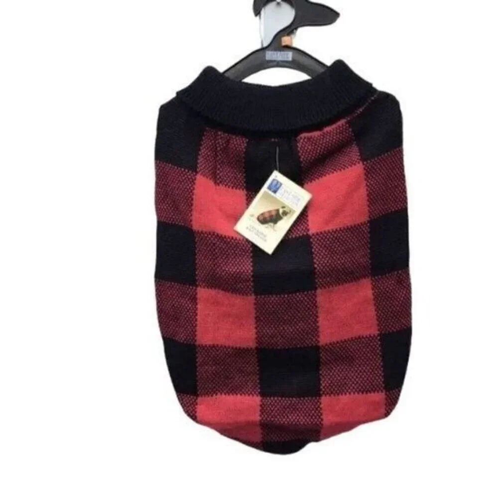 East Side Collection Checkered Knit Dog Sweater Large New